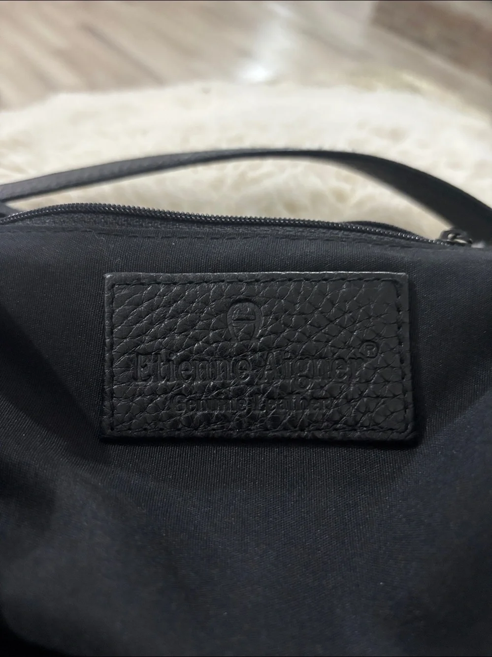 Vtg Etienne Aigner Black Leather Y2K Crossbody Shoulder Bag